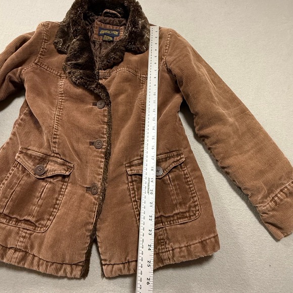 Y2K 90s Penny Lane Faux Fur 70s Style Boho Chic Corduroy Coat Jacket Women Small - Picture 10 of 11